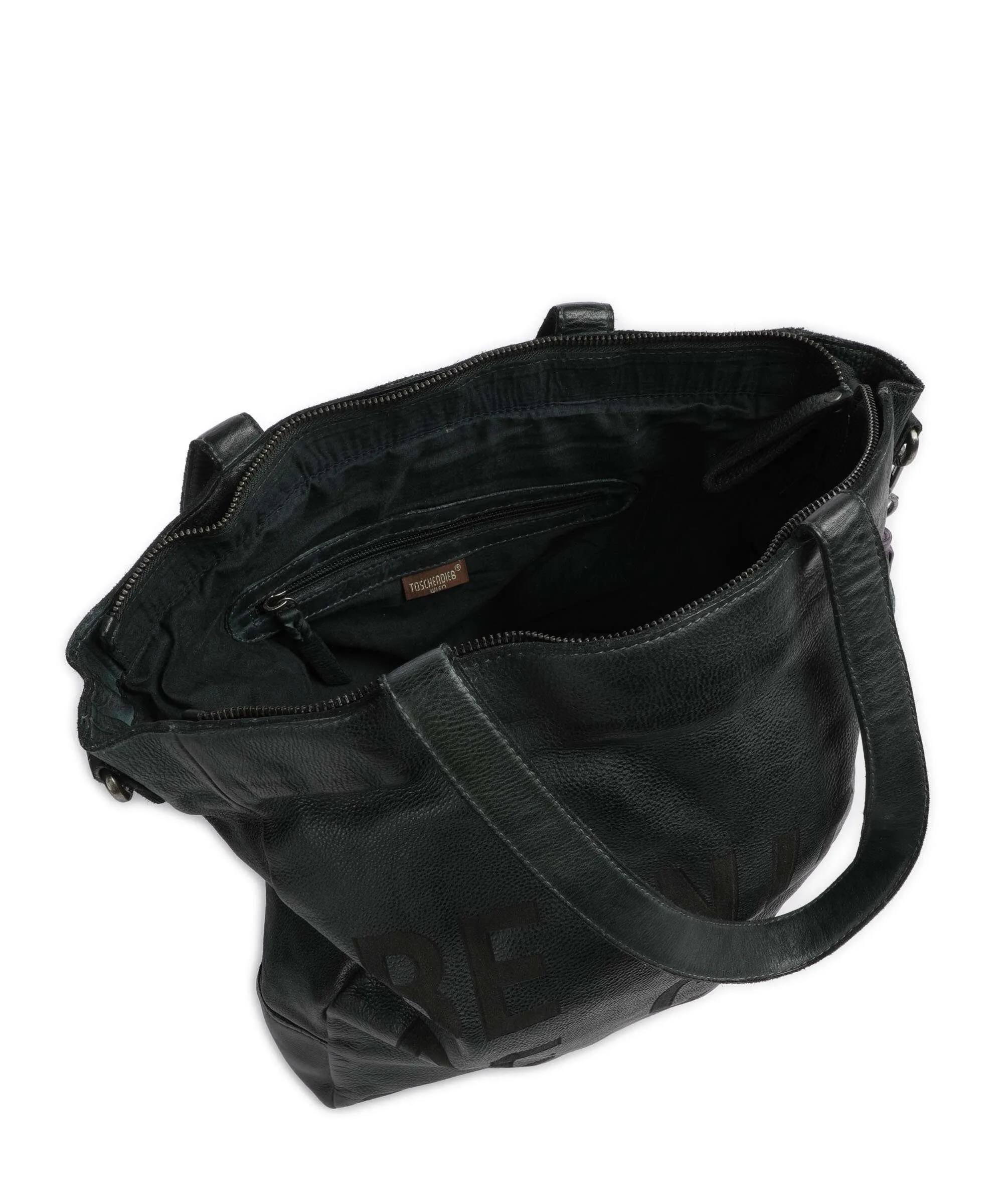  Taschendieb Wien Paniglgasse 1 Borsa shopper pelle di vacchetta grana verde scuro  