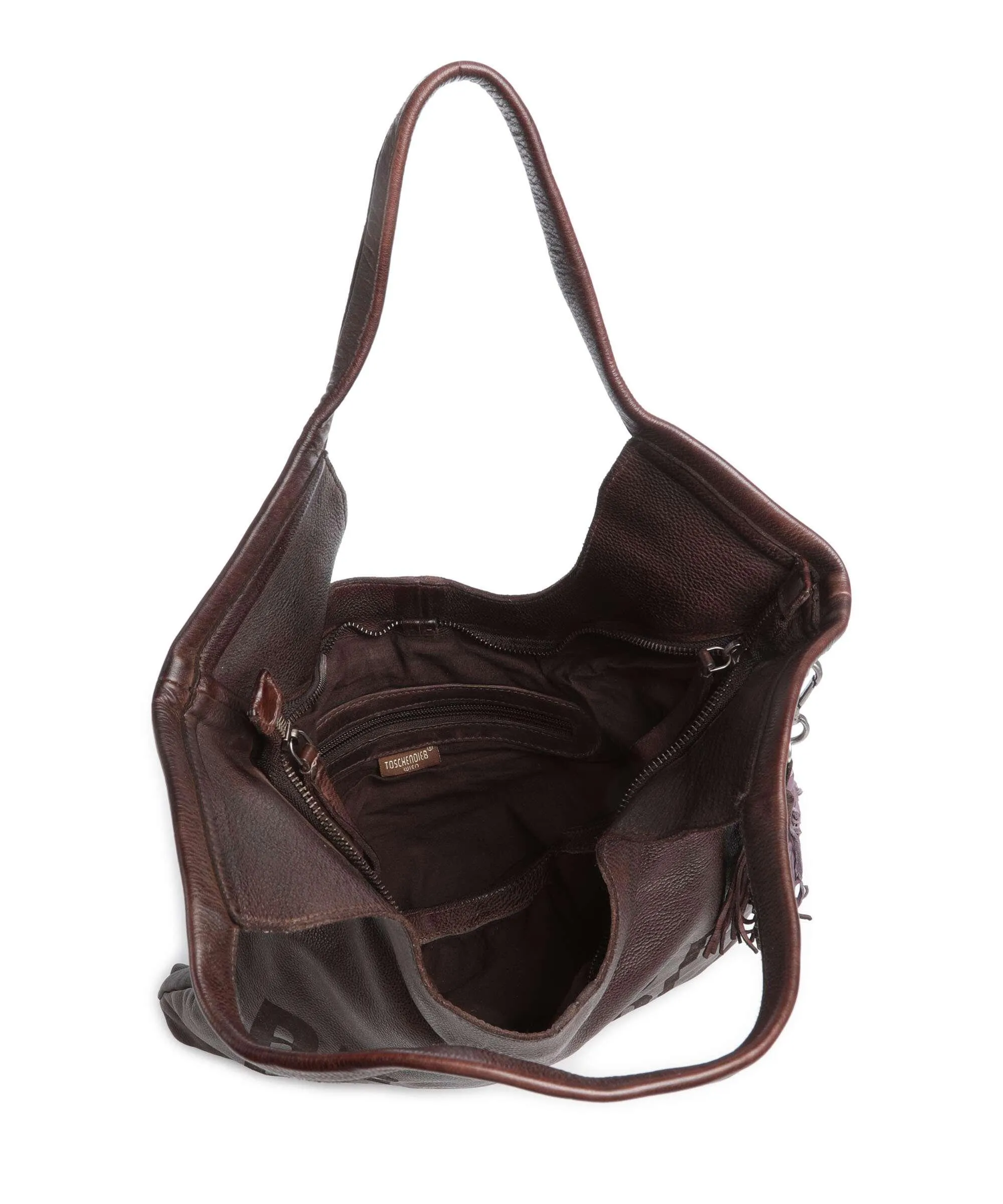  Taschendieb Wien Paniglgasse 3 Borsa shopper pelle di vacchetta finemente grana cioccolato  