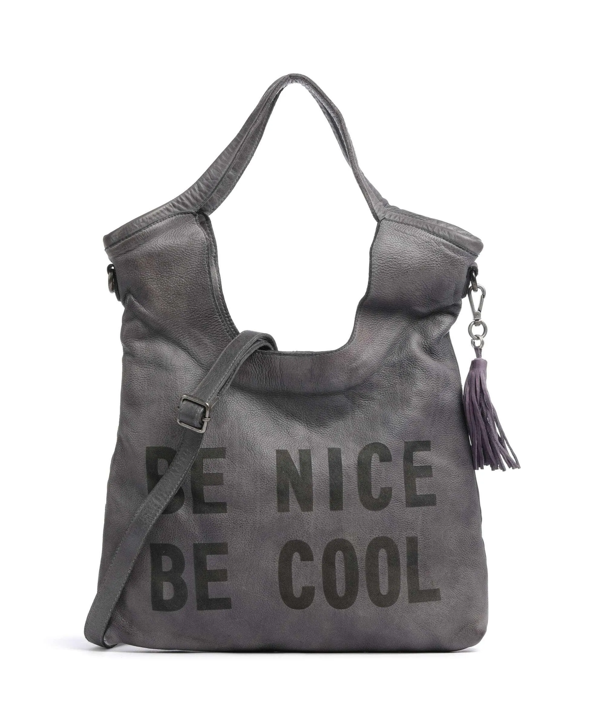  Taschendieb Wien Paniglgasse 3 Borsa shopper pelle di vacchetta finemente grana grigio  
