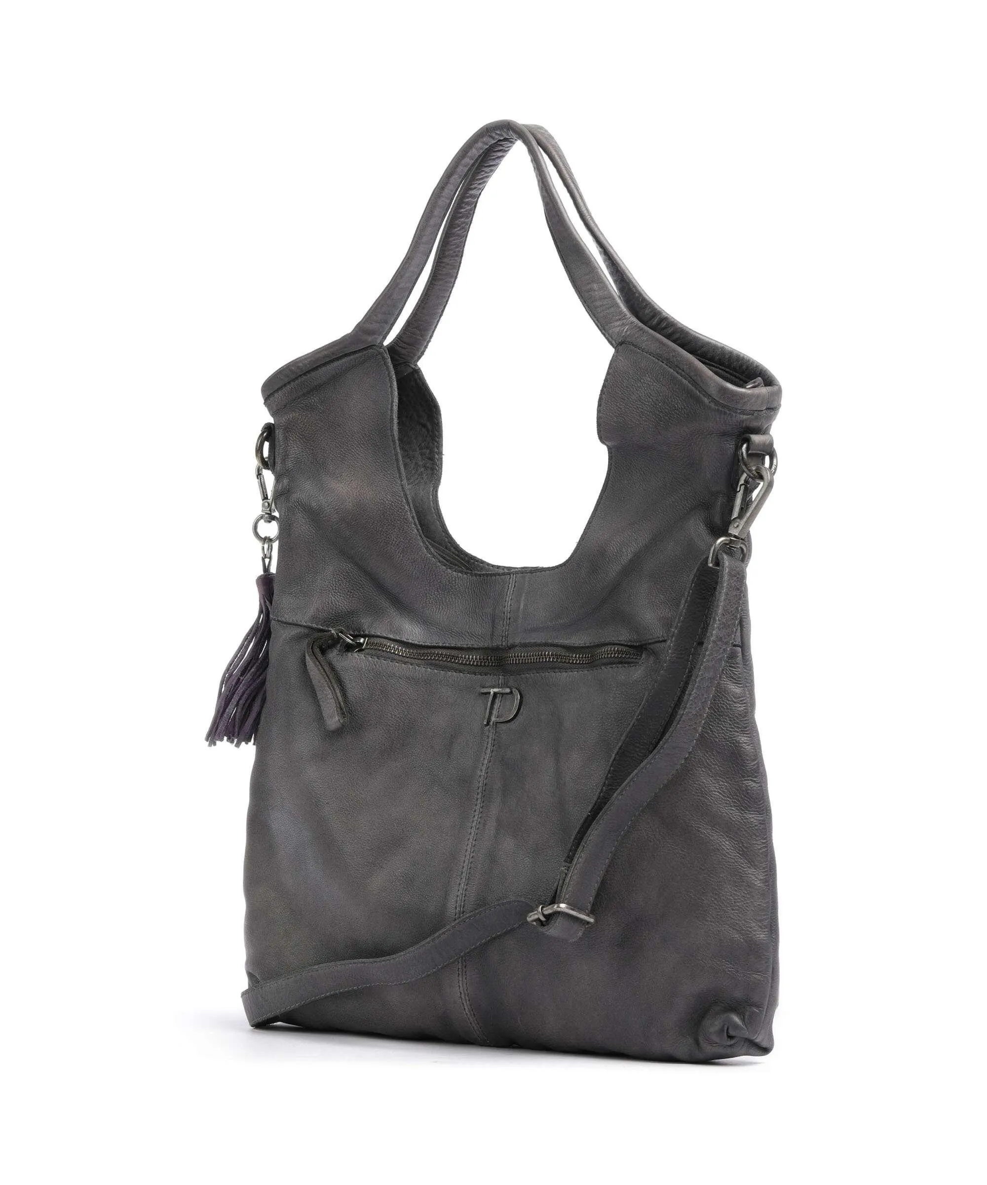  Taschendieb Wien Paniglgasse 3 Borsa shopper pelle di vacchetta finemente grana grigio  