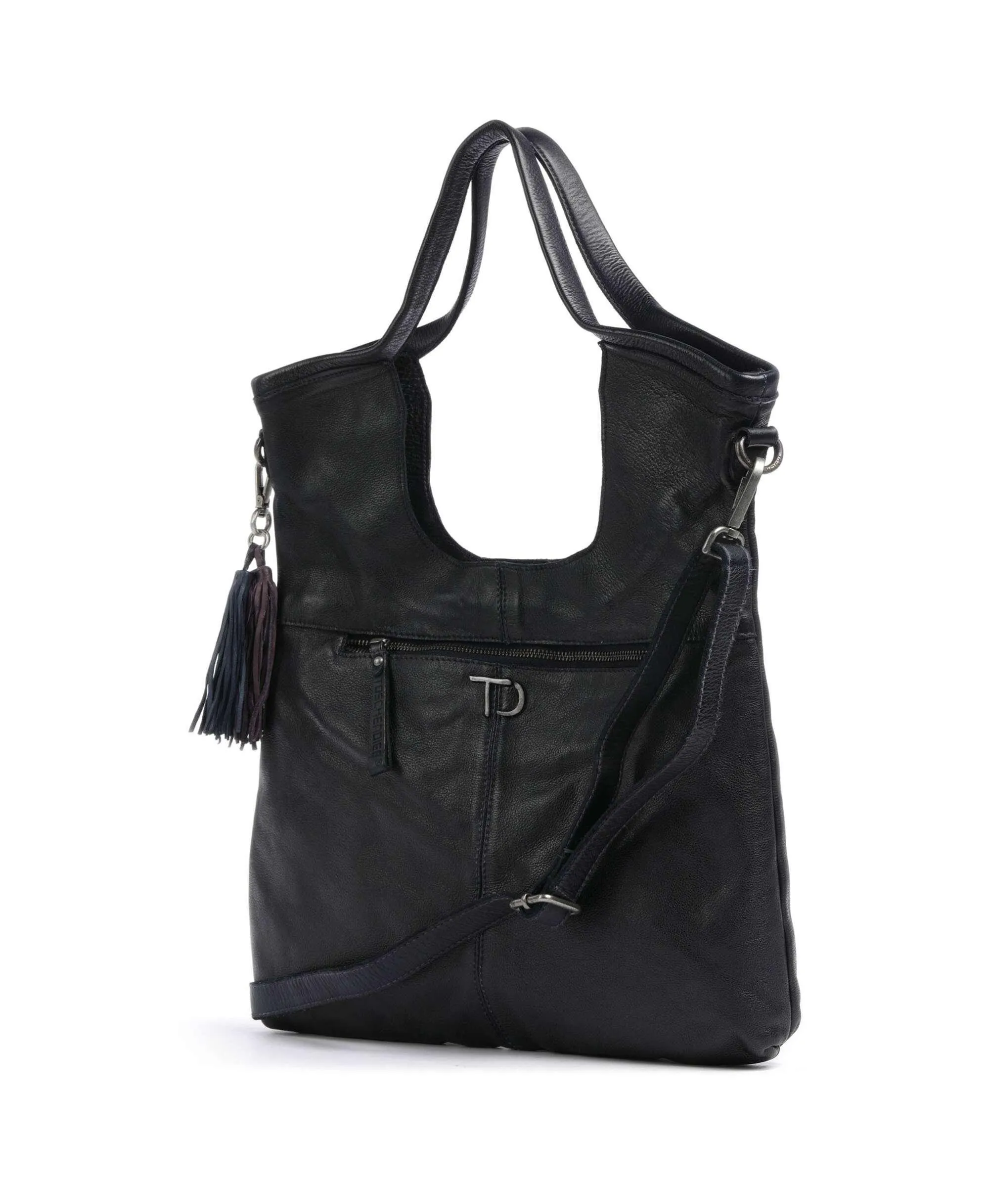  Taschendieb Wien Paniglgasse 3 Borsa shopper pelle di vacchetta finemente grana navy  