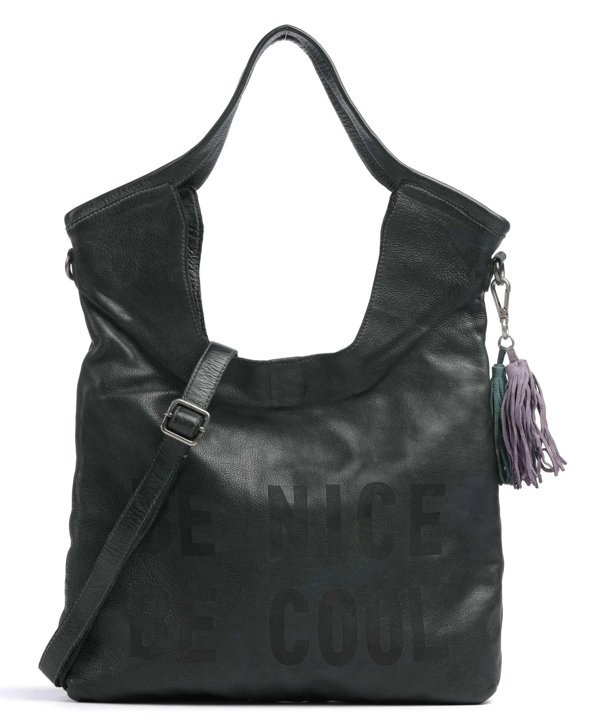  Taschendieb Wien Paniglgasse 3 Borsa shopper pelle di vacchetta finemente grana verde scuro  