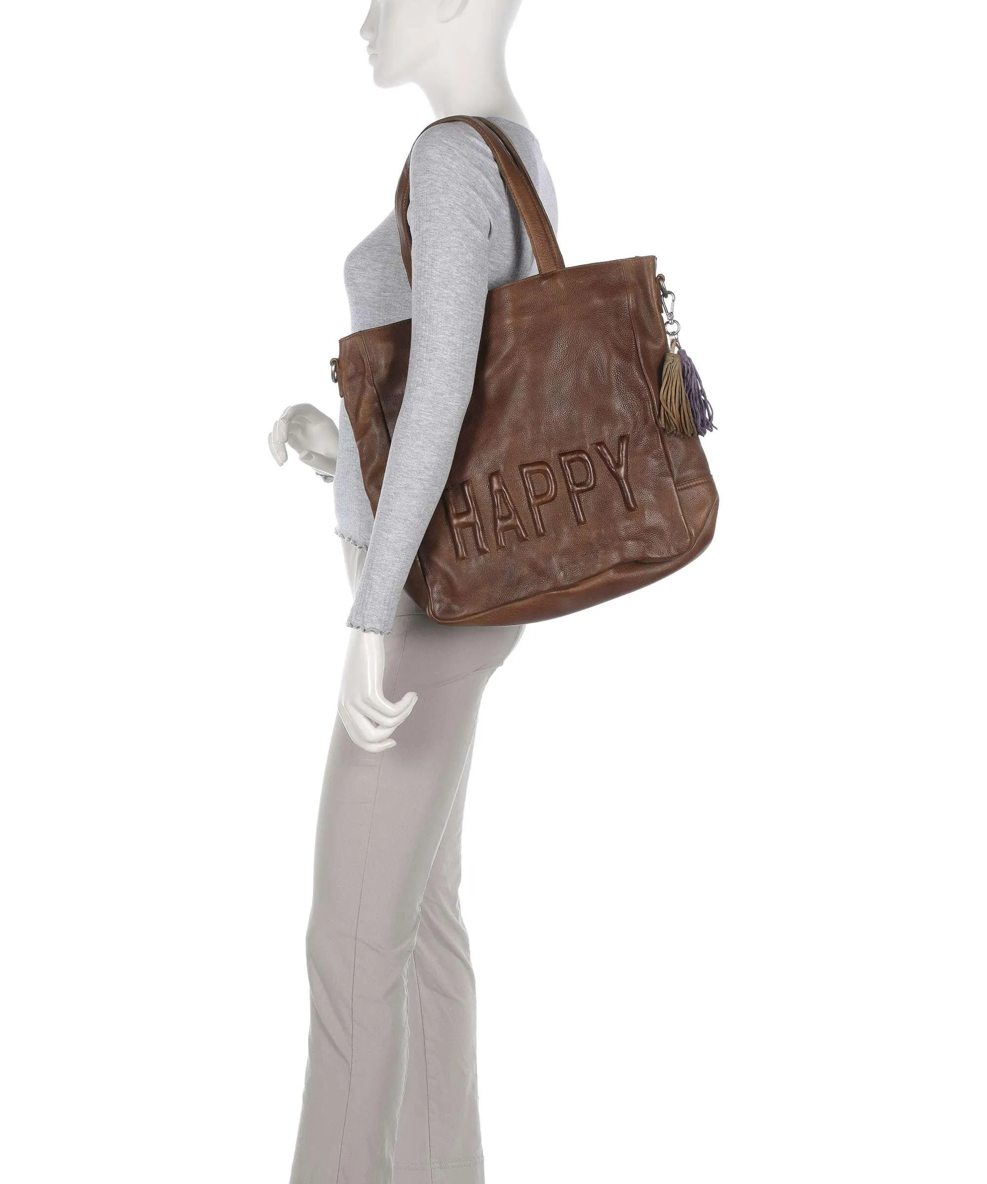 Taschendieb Wien Versöhnungsstraße 1 Borsa shopper pelle di vacchetta grana marrone  