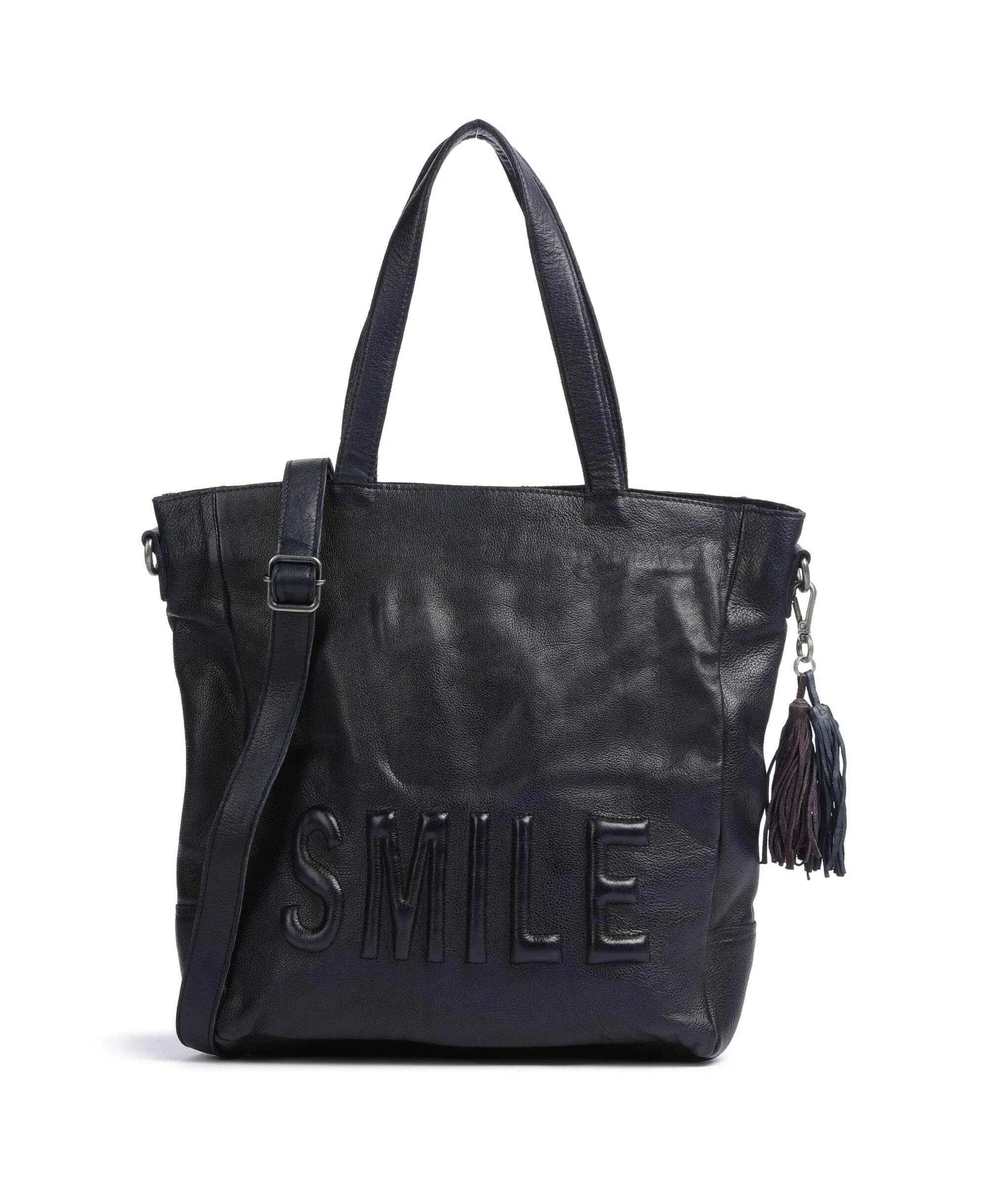  Taschendieb Wien Versöhnungsstraße 1 Borsa shopper pelle di vacchetta grana navy  