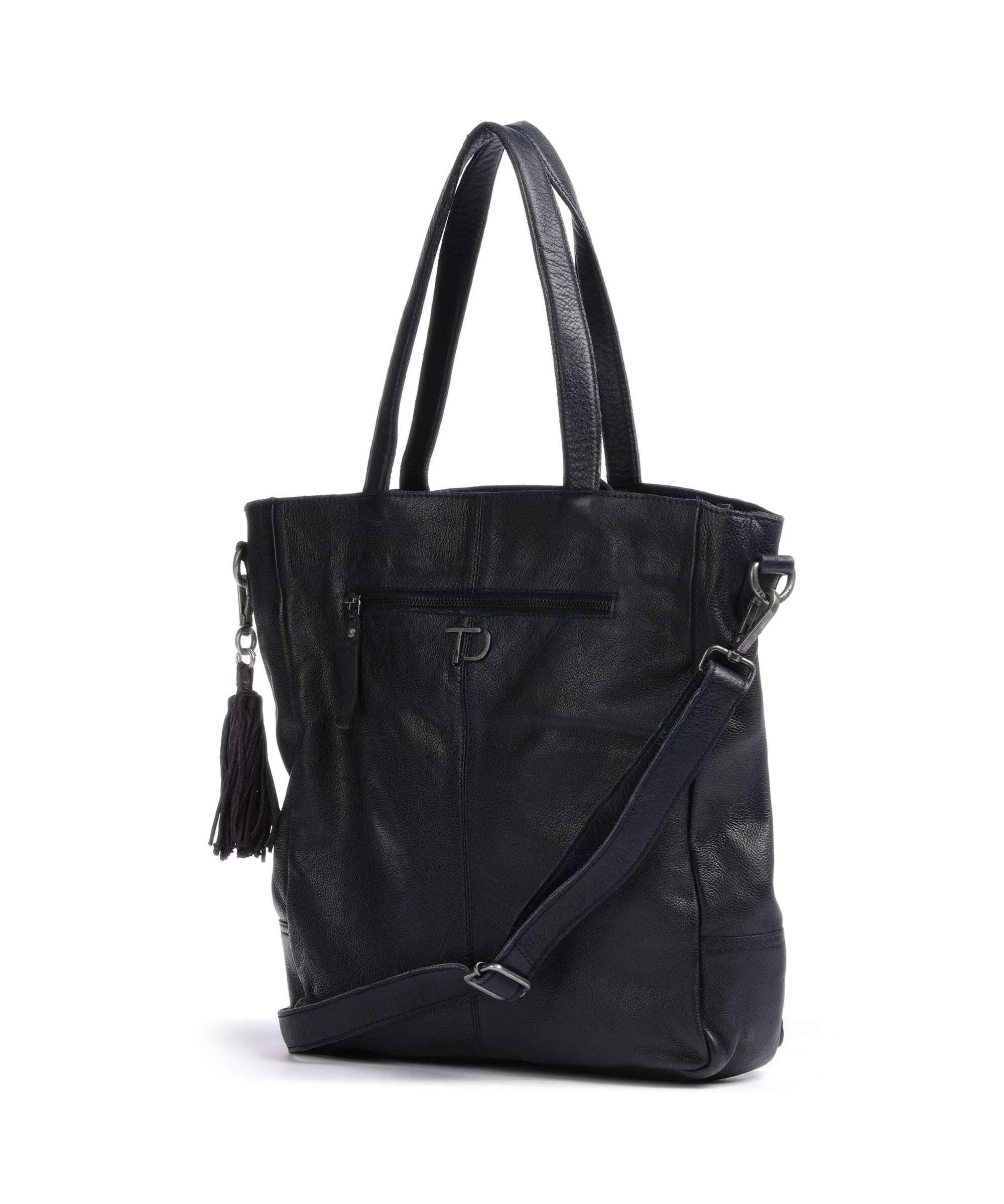  Taschendieb Wien Versöhnungsstraße 1 Borsa shopper pelle di vacchetta grana navy  