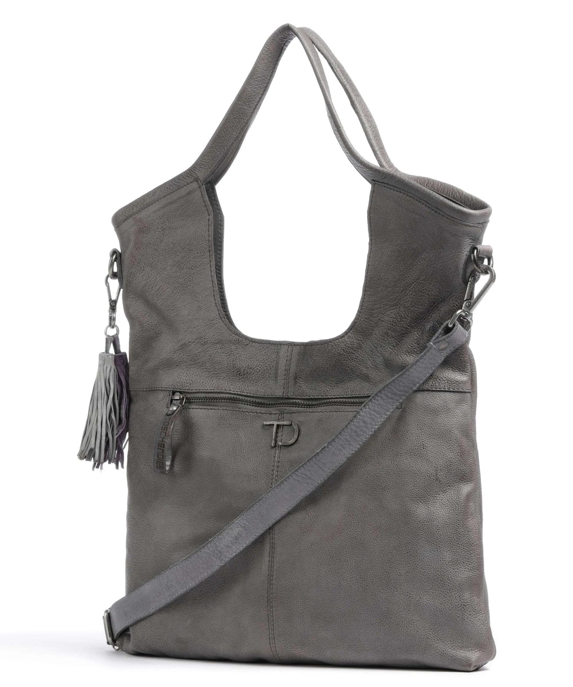  Taschendieb Wien Versöhnungsstraße 2 Borsa shopper pelle di vacchetta grana grigio  