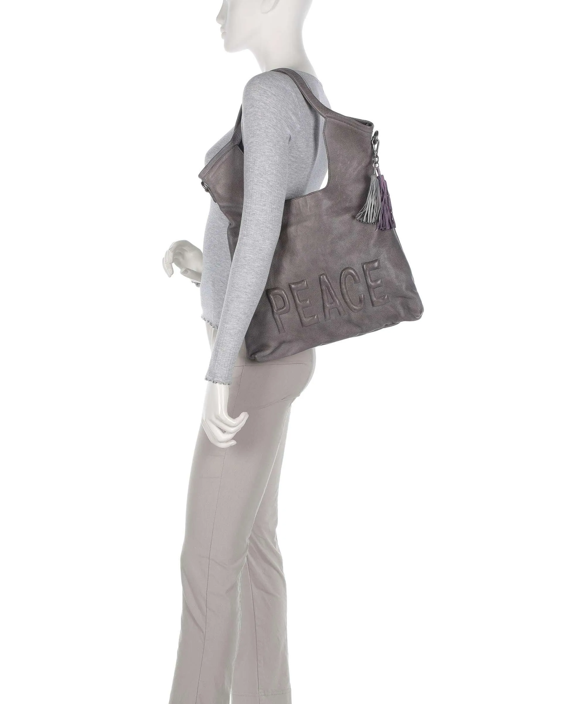  Taschendieb Wien Versöhnungsstraße 2 Borsa shopper pelle di vacchetta grana grigio  