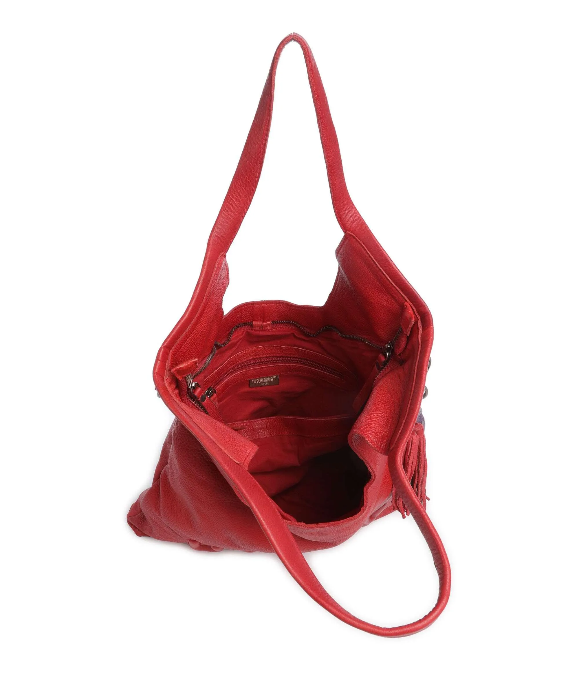  Taschendieb Wien Versöhnungsstraße 2 Borsa shopper pelle di vacchetta grana rosso  