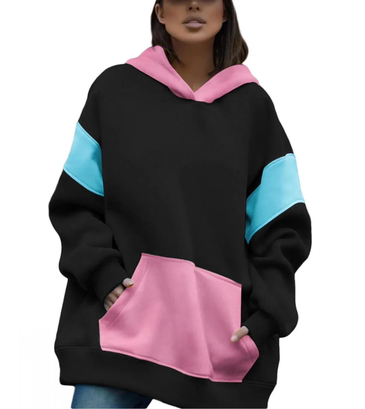Tetyseysh Autunno Inverno Donna Felpe Personalizzate Color Block Cuciture Felpe Street Loose Velluto Patchwork Pullo