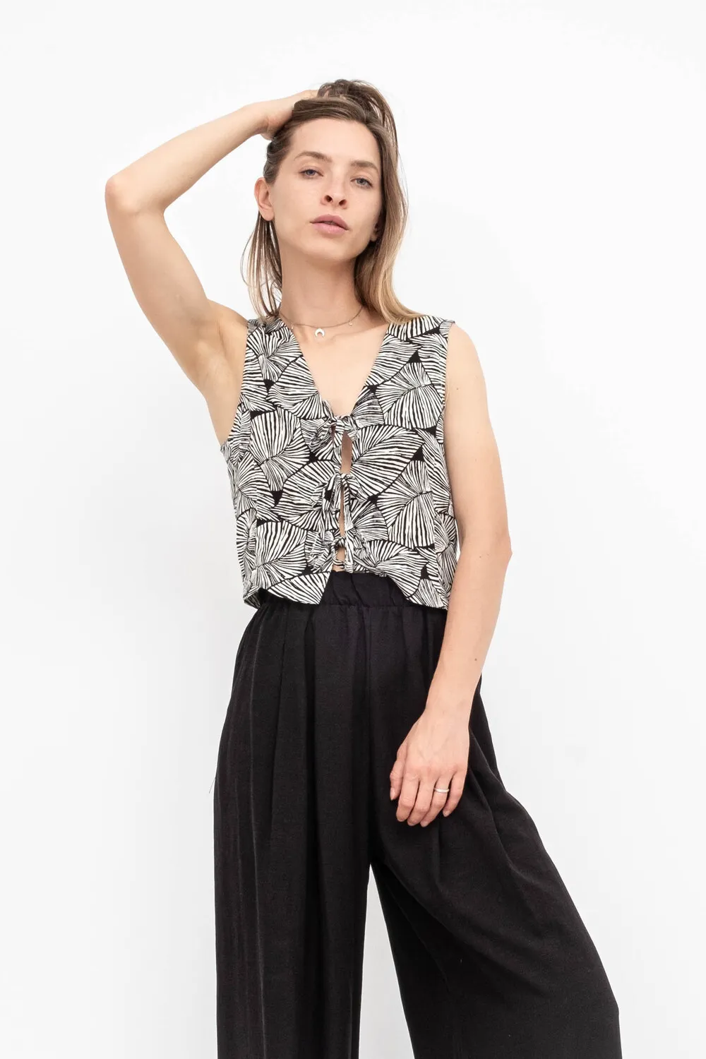 TOP GILET FIOCCHI FANT. FOGLIE