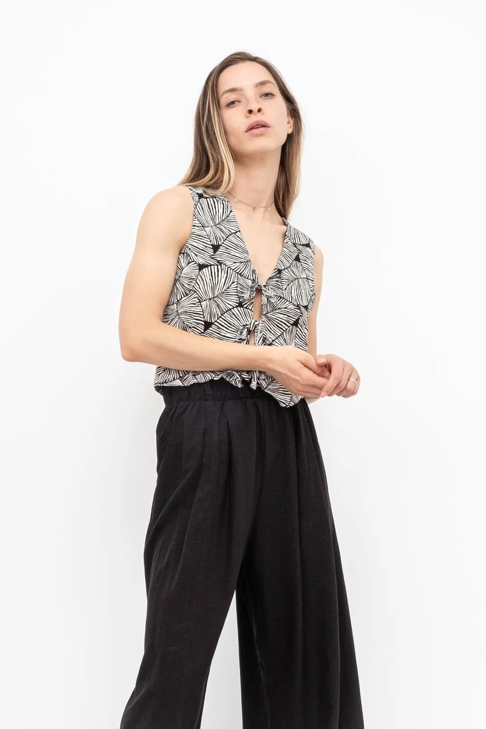 TOP GILET FIOCCHI FANT. FOGLIE
