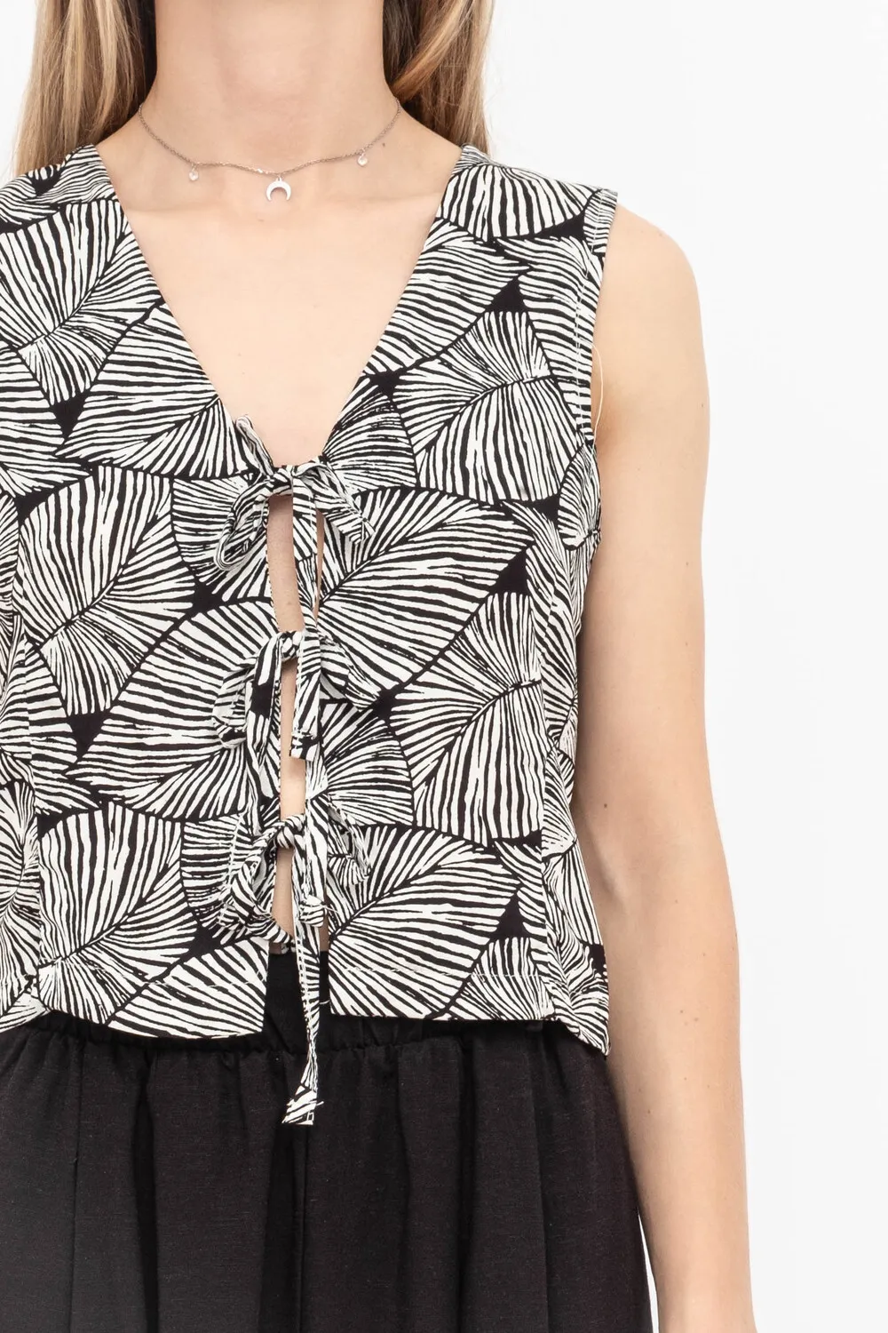 TOP GILET FIOCCHI FANT. FOGLIE