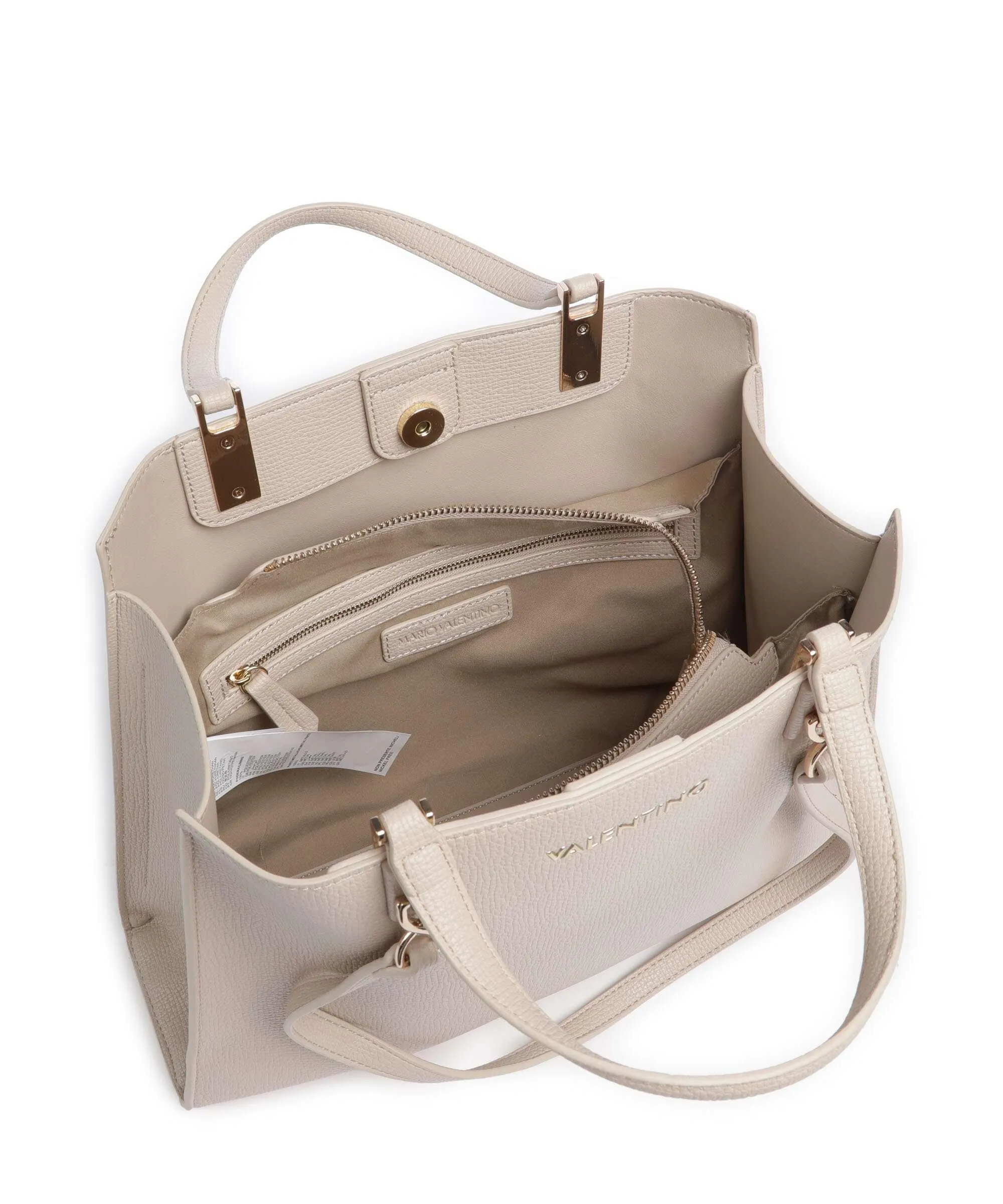  Valentino Bags Stereo Re Borsa shopper pelle sintetica avorio  