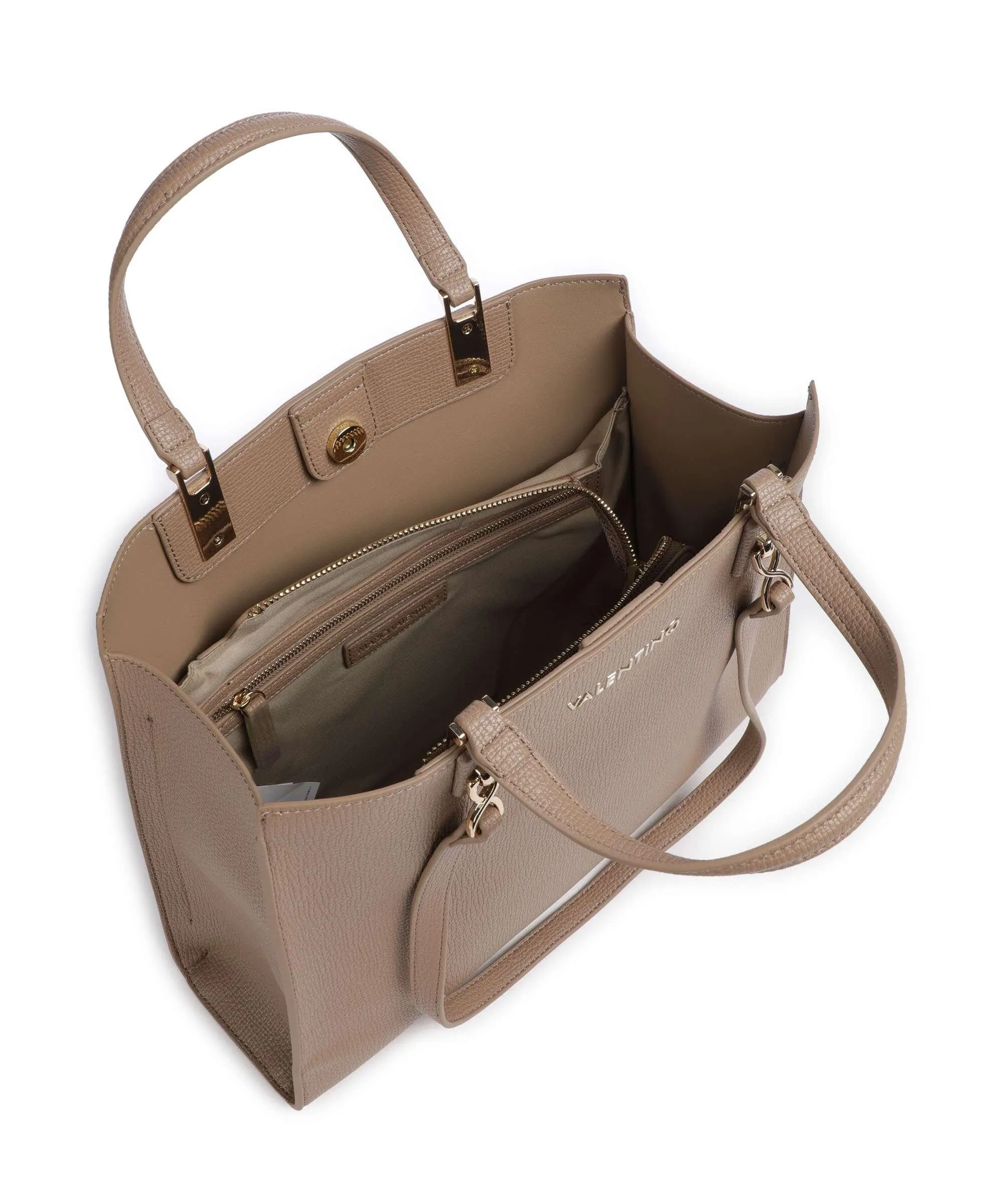  Valentino Bags Stereo Re Borsa shopper pelle sintetica beige  