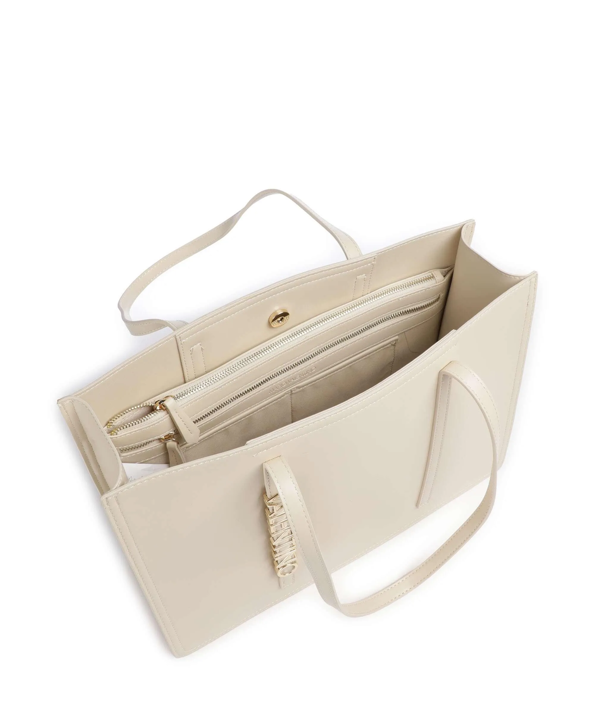  Valentino Bags Wall Re Borsa shopper pelle sintetica avorio  