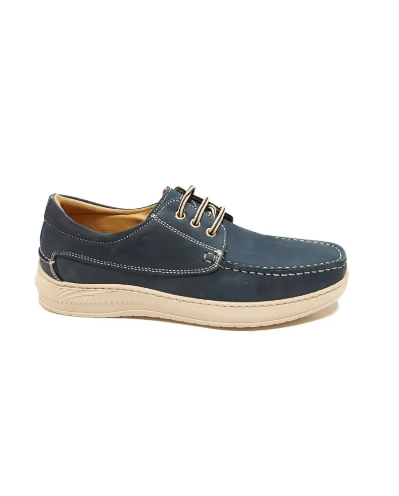 VALLEVERDE 11931 sneakers scarpe barca uomo in pelle blu