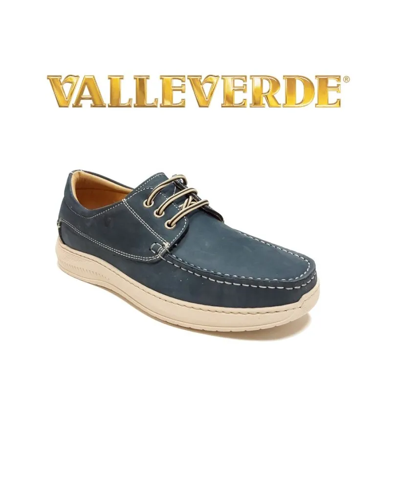 VALLEVERDE 11931 sneakers scarpe barca uomo in pelle blu