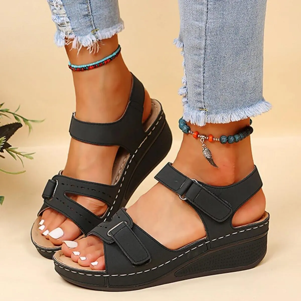 Wedge Samdals Sandali con zeppa estivi da donna Scarpe da spiaggia casual con plateau antiscivolo