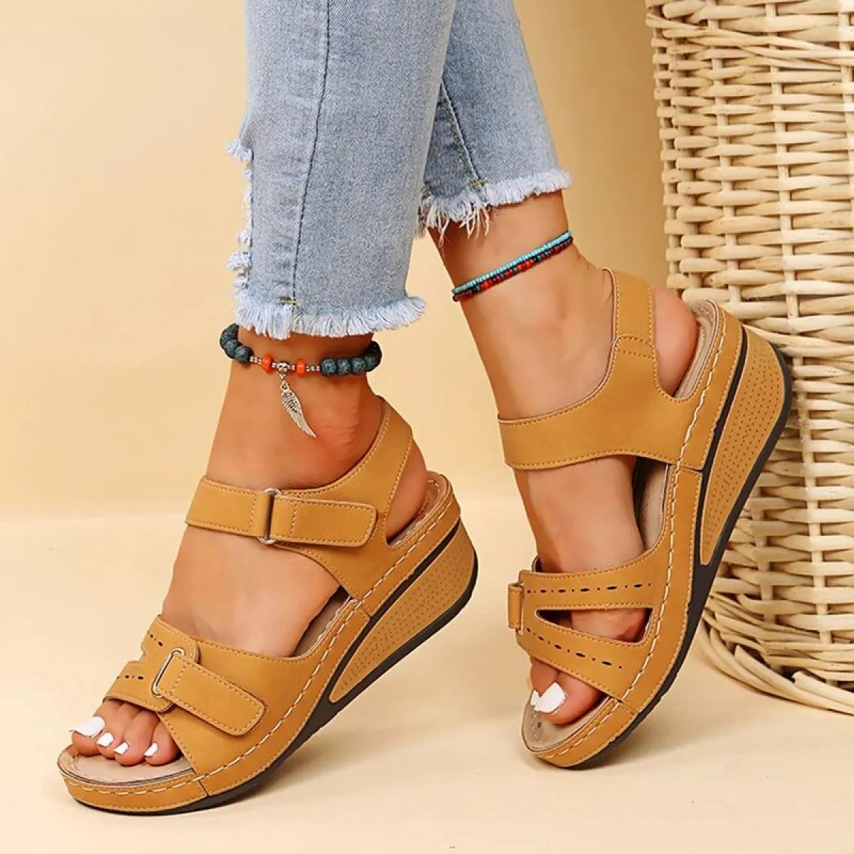 Wedge Samdals Sandali con zeppa estivi da donna Scarpe da spiaggia casual con plateau antiscivolo