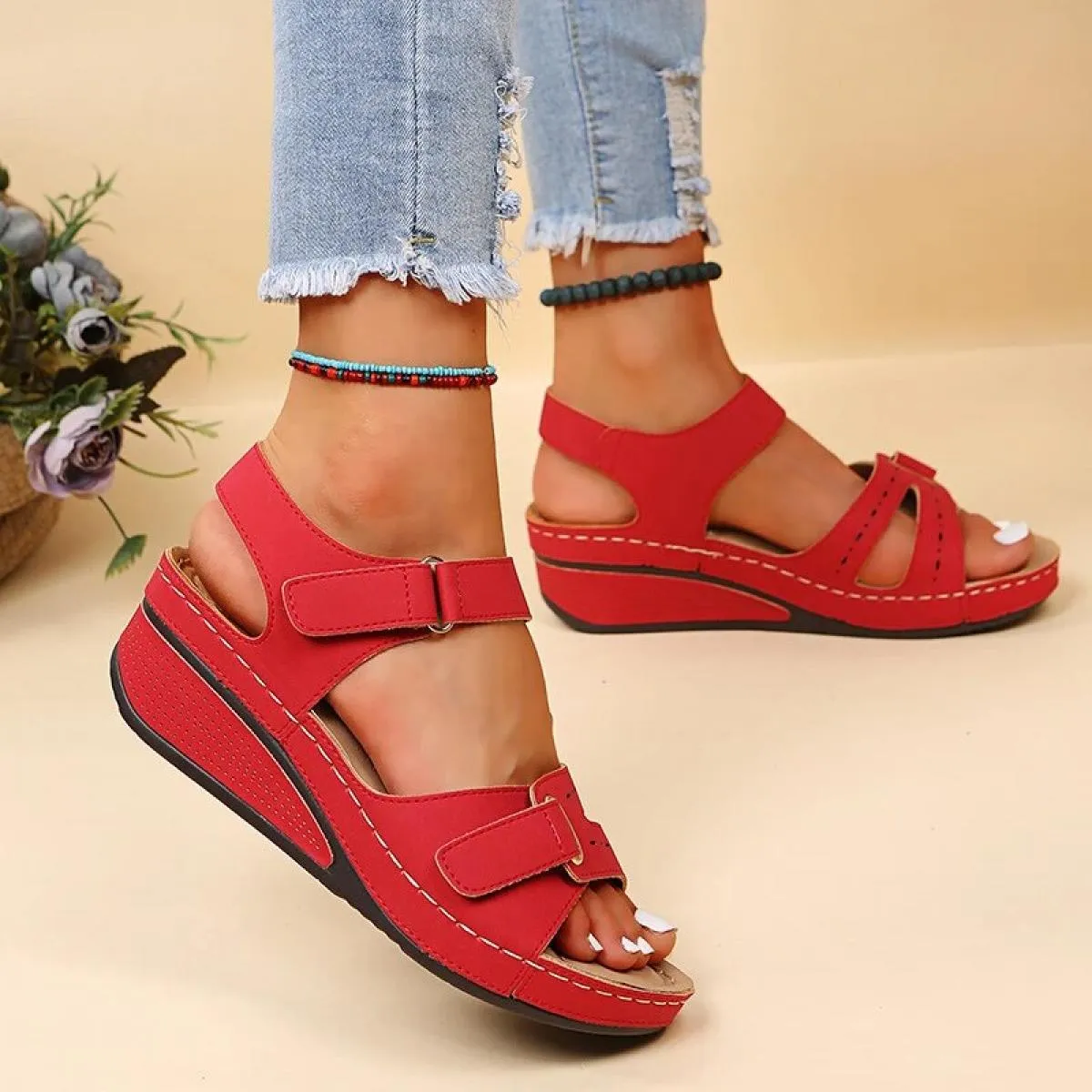 Wedge Samdals Sandali con zeppa estivi da donna Scarpe da spiaggia casual con plateau antiscivolo