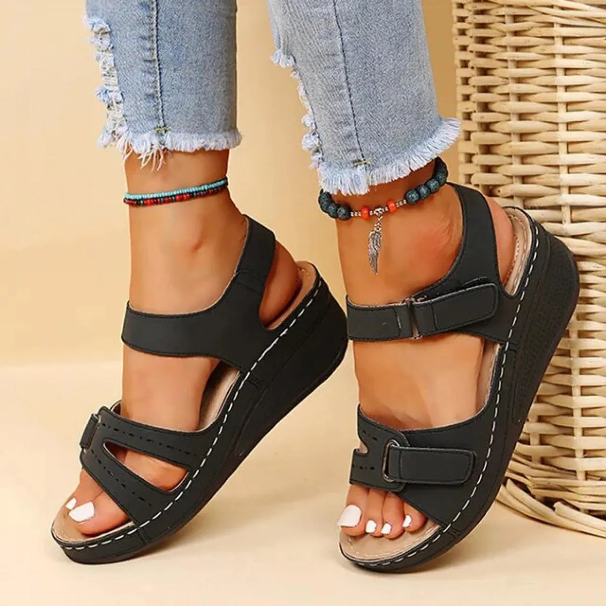 Wedge Samdals Sandali con zeppa estivi da donna Scarpe da spiaggia casual con plateau antiscivolo
