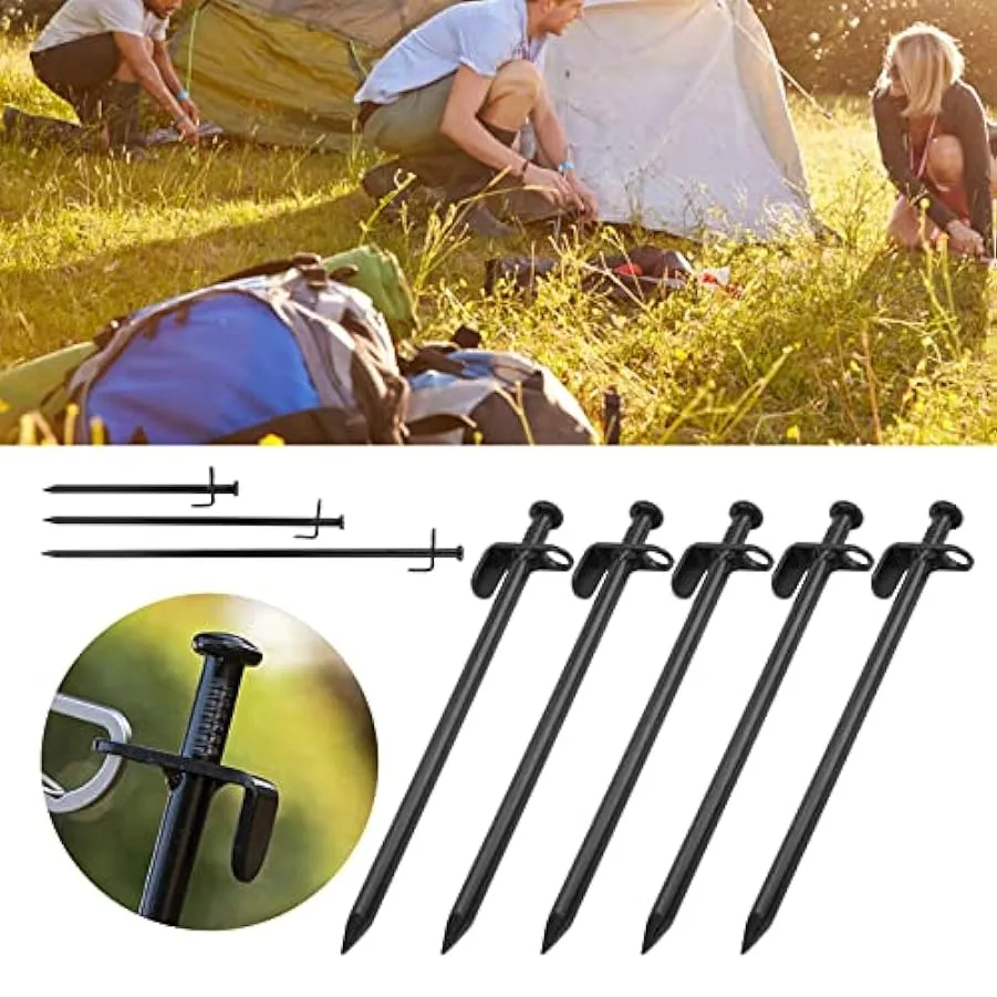 YEmirth 5Pcs Picchetti Multiuso per Tenda in Acciaio per Impieghi Pesanti Picchetti per Campeggio per Baldacchino E Telo da Camp