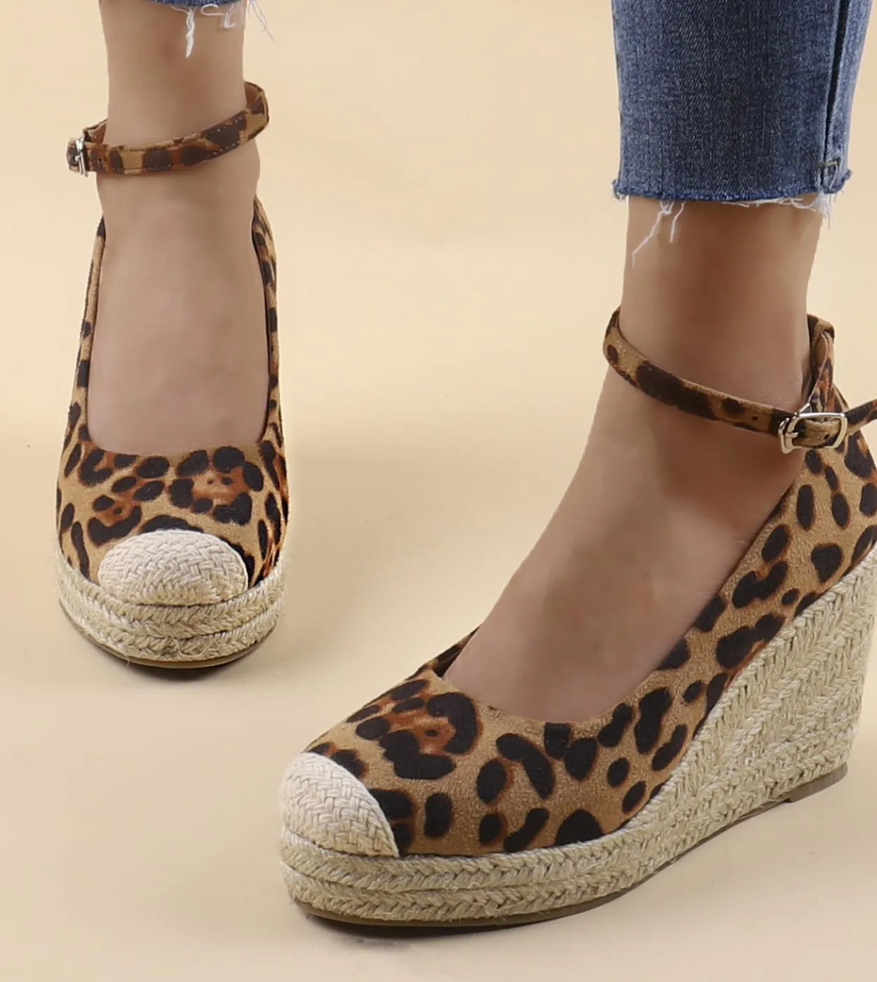 Zeppe da donna con plateau Punta tonda Décolleté con tacco alto da donna Scarpe da sposa Mary Jane con cinturino posterioreScarp