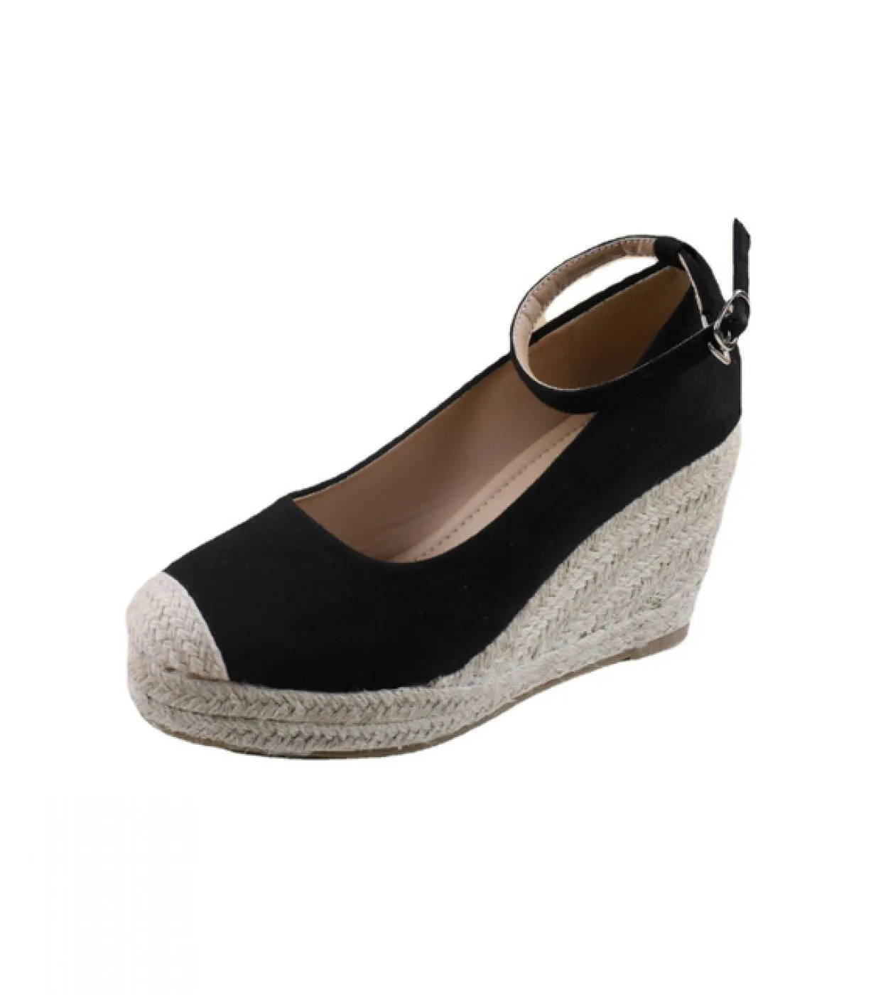 Zeppe da donna con plateau Punta tonda Décolleté con tacco alto da donna Scarpe da sposa Mary Jane con cinturino posterioreScarp